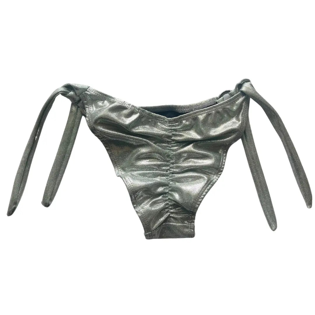 Metallic Gray Bikini Bottom - CLEARANCE Benatti Beachwear