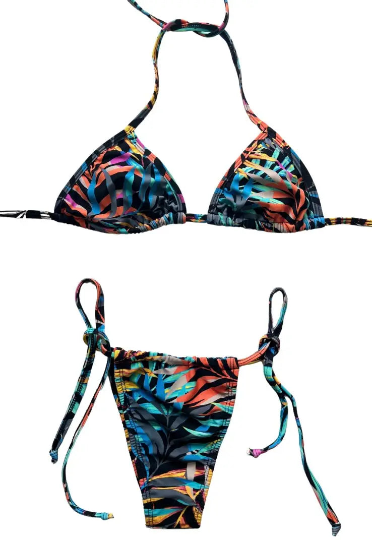 Black Tropical Leaves Bikini Set - SALE Benatti Beachwear