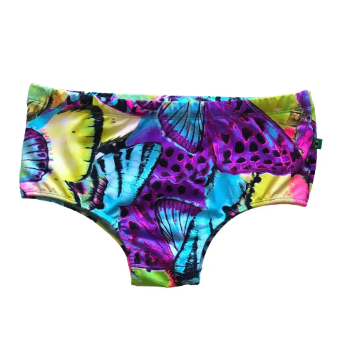Blue Tropical Print Sunga Swim Briefs Benatti Beachwear