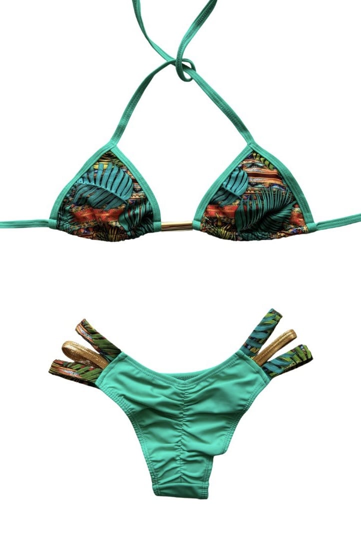 Green Tribal Leaf Bikini SET - SALE