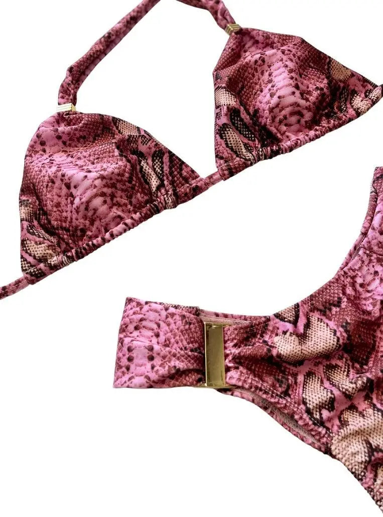 Snake Print Cheeky Bikini SET - SALE