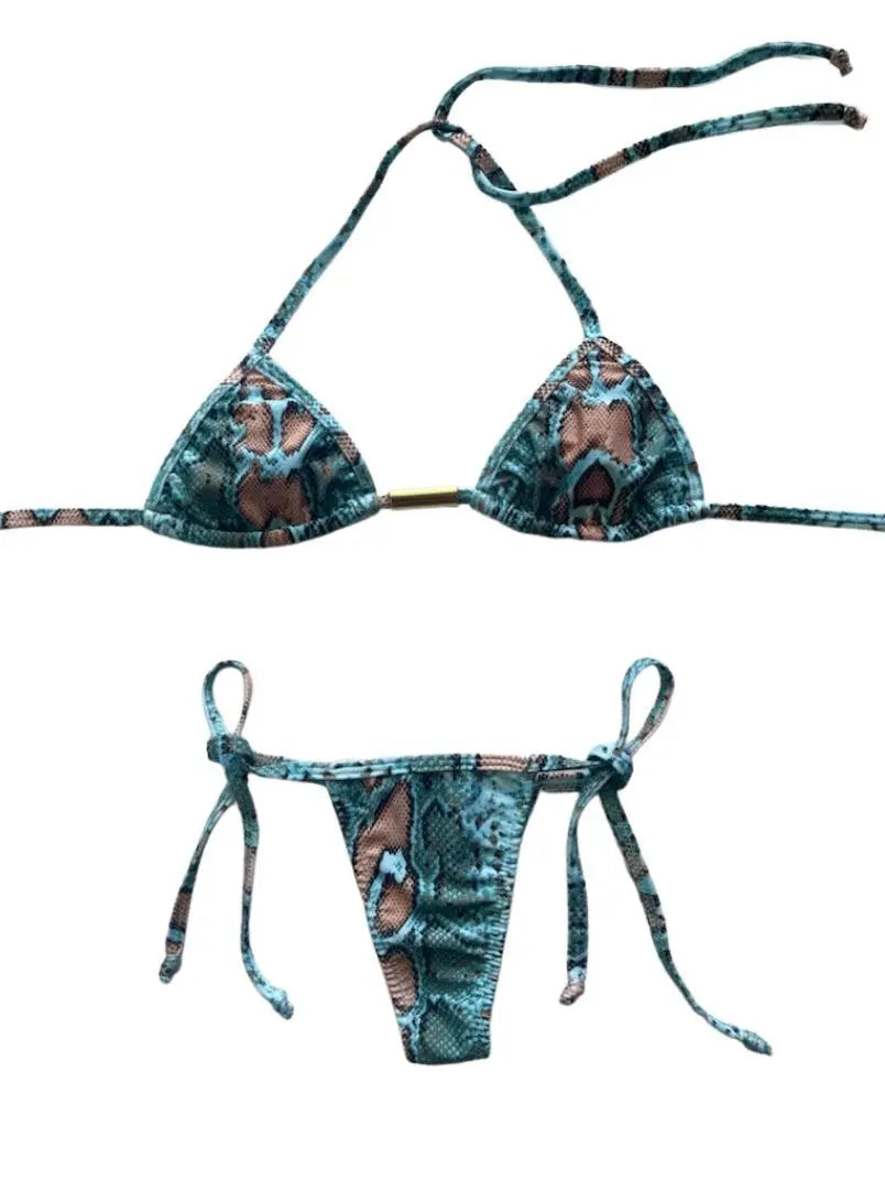 Snake Print String Bikini SET - SALE Benatti Beachwear