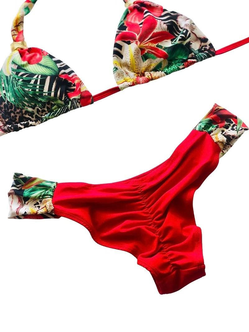 Tropical Prints Cheeky Bikini SET - SALE