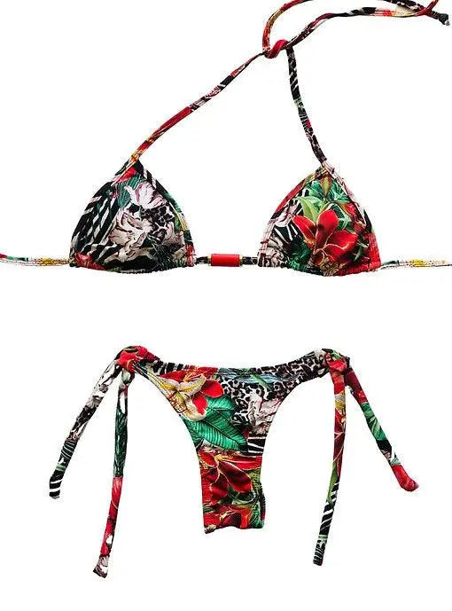 Red Forest Cheeky Bikini SET