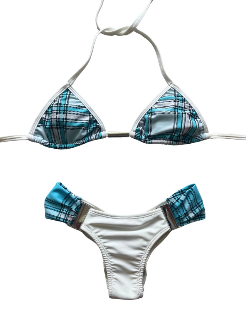 Blue Plaid Bikini Set - SALE