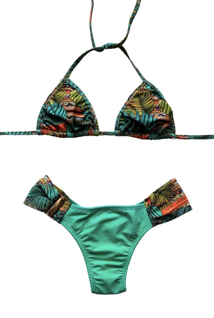 Green Tribal Leaf Bikini SET - SALE