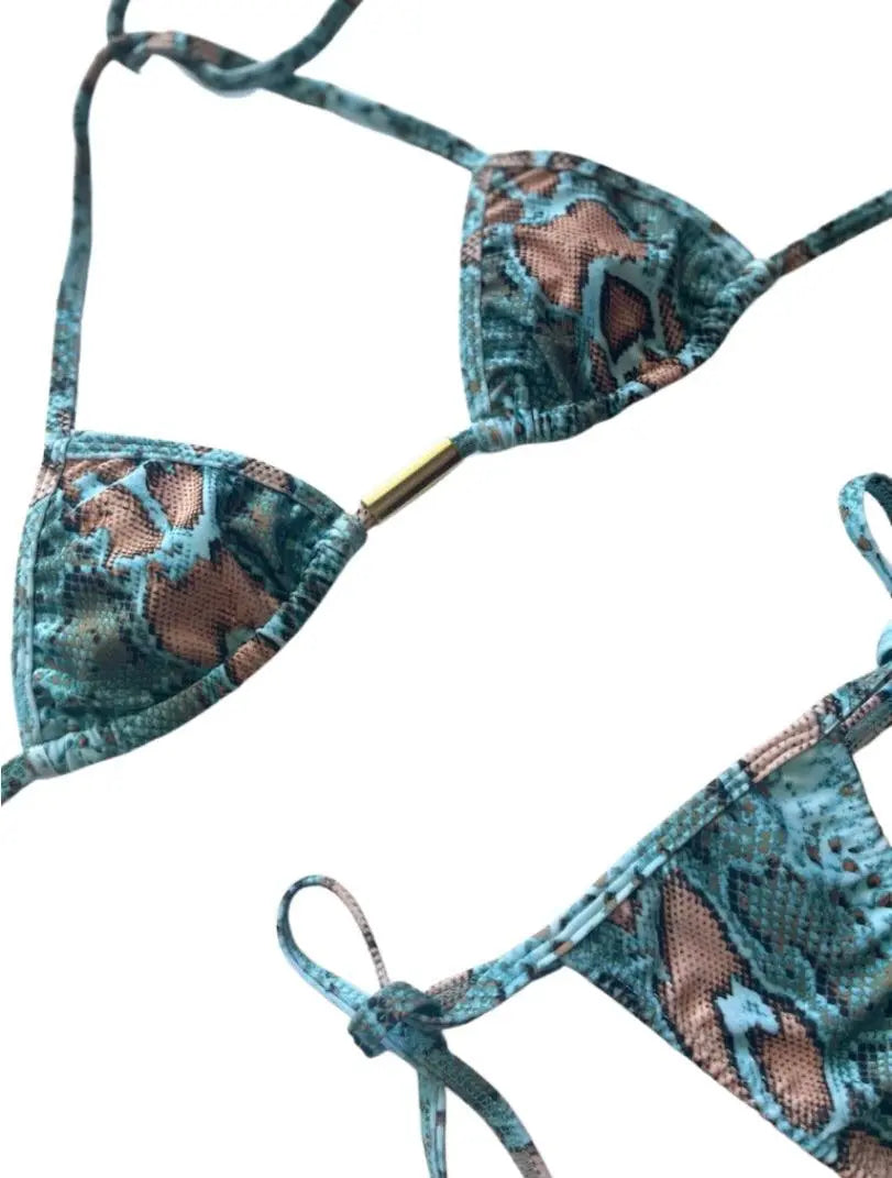 Snake Print String Bikini SET - SALE Benatti Beachwear