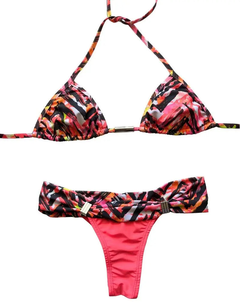 Alice Top & Adriana Bottom SET - Electric Coral