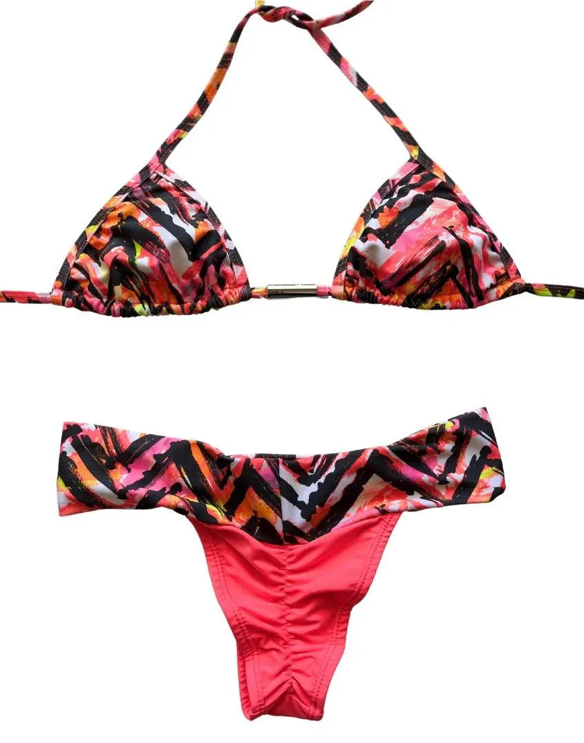 Electric Coral Cheeky Bikini SET - SALE