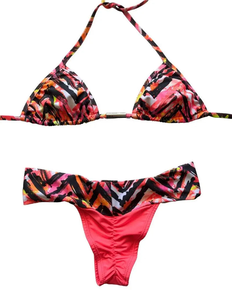 Alice Top & Adriana Bottom SET - Electric Coral