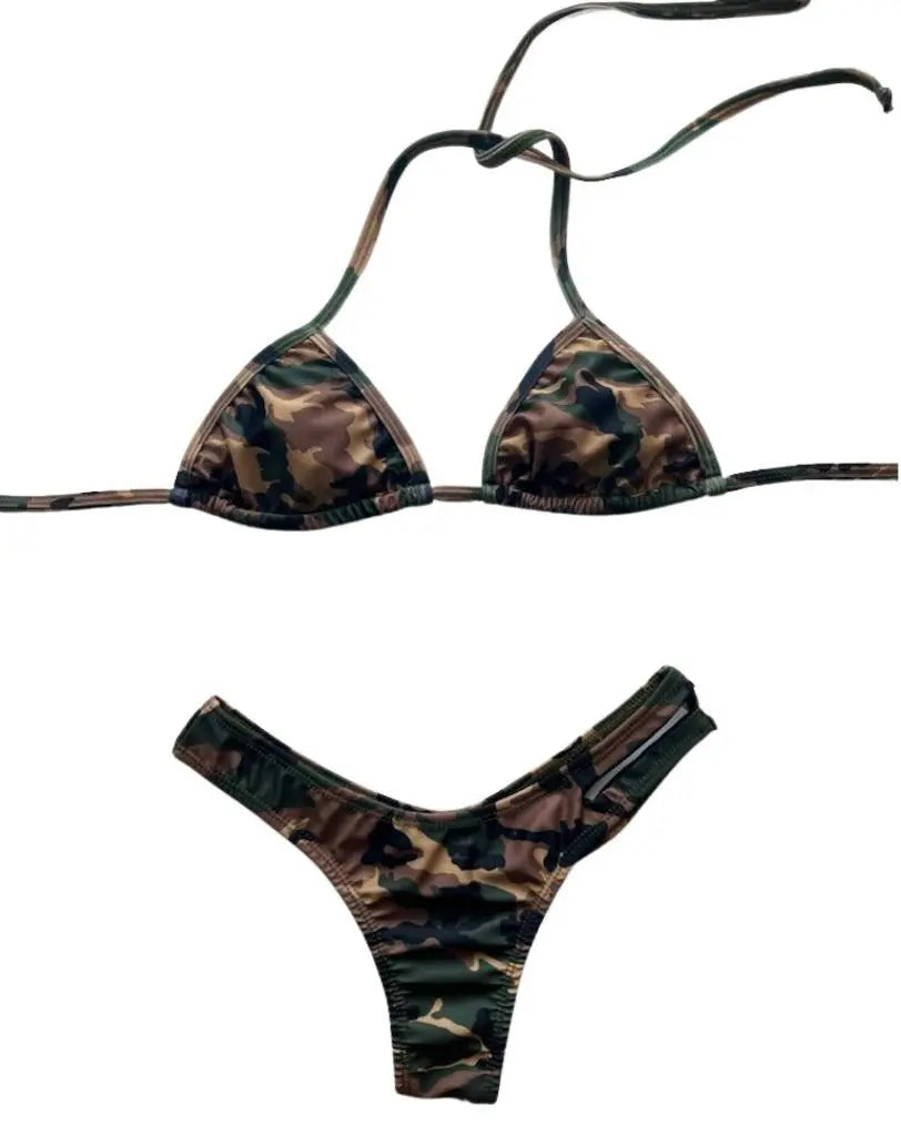 Camo Pull On  Bikini SET